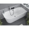 Mexen Mia freestanding corner bath right 170 x 80 cm, white, black overflow - 52691708000P-70
