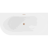 Mexen Mia freestanding corner bathtub right 170 x 80 cm, white, brushed copper overflow - 52691708000P-65