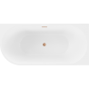 Mexen Mia right corner free-standing bathtub 170 x 80 cm, white, brushed copper overflow - 52691708000P-65