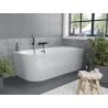 Mexen Mia freestanding corner right bath 170 x 80 cm, white, black overflow - 52691708000P-70