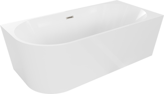 Mexen Mia freestanding right corner bathtub 170 x 80 cm, white, brushed nickel overflow - 52691708000P-97
