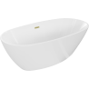 Mexen Eris Freestanding Bath 170 x 80 cm, White, Brushed Gold Overflow - 53441708000-55