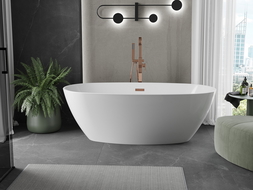 Mexen Eris free-standing bathtub 170 x 80 cm, white, rose gold overflow - 53441708000-60