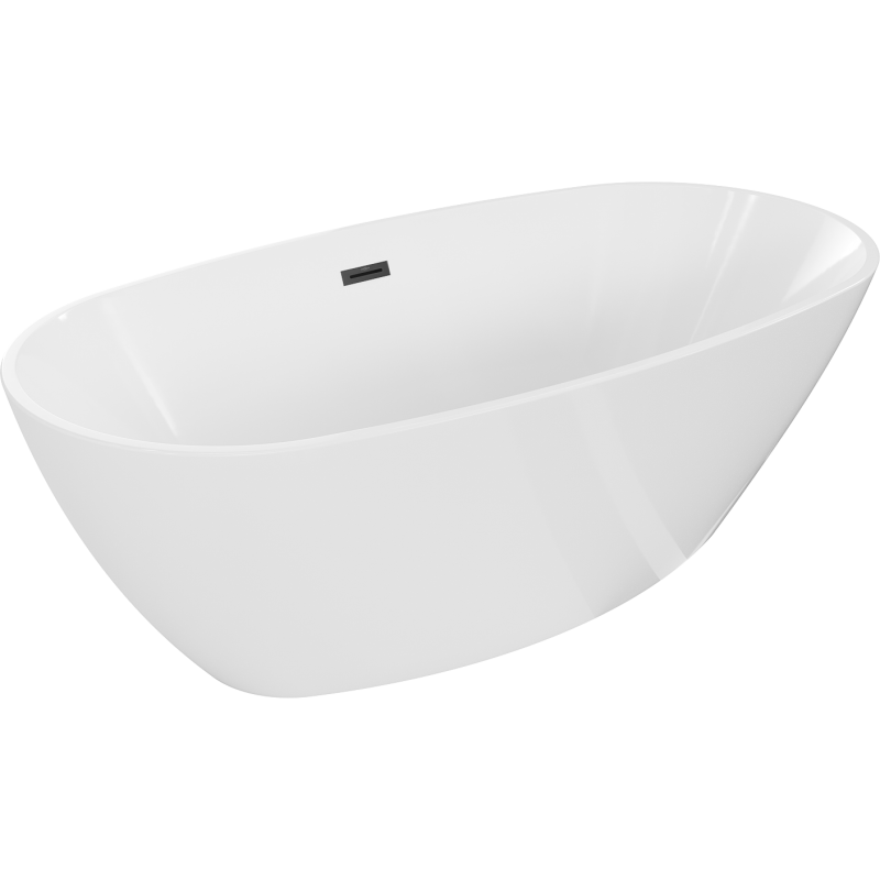 Mexen Eris freestanding bathtub 170 x 80 cm, white, black overflow - 53441708000-70