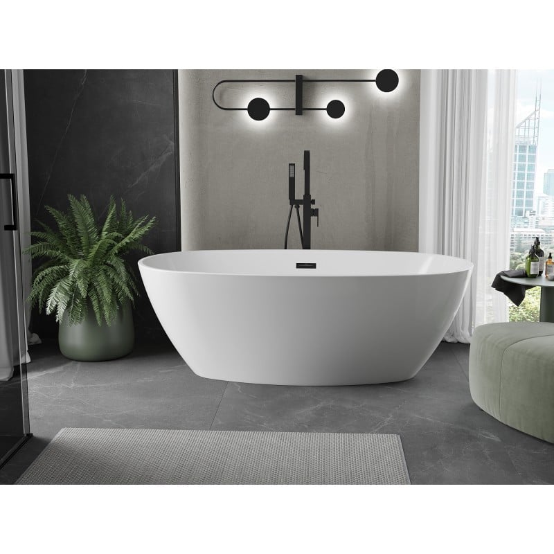 Mexen Eris freestanding bathtub 170 x 80 cm, white, black overflow - 53441708000-70