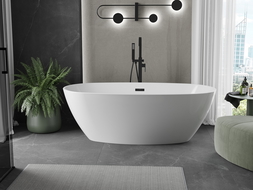 Mexen Eris freestanding bathtub 67 x 31 inches, white, black overflow - 53441708000-70