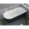Mexen Mia freestanding corner right bathtub 170 x 80 cm, white/black, brushed gold overflow - 52691708075P-55