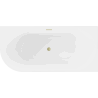Mexen Mia freestanding corner right bathtub 170 x 80 cm, white/black, brushed gold overflow - 52691708075P-55