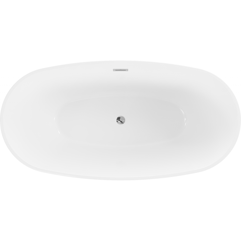 Mexen Eris freestanding bathtub 170 x 80 cm, white/black, chrome overflow - 53441708075-01