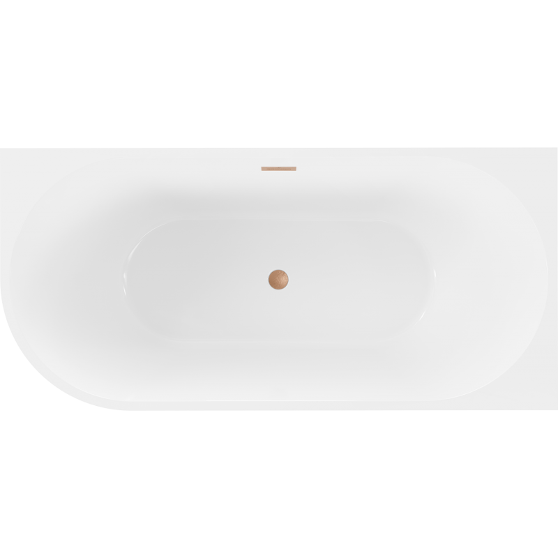 Mexen Mia freestanding corner bathtub right 170 x 80 cm, white/black, brushed copper overflow - 52691708075P-65