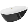 Mexen Eris freestanding bathtub 170 x 80 cm, white/black, gold overflow - 53441708075-50