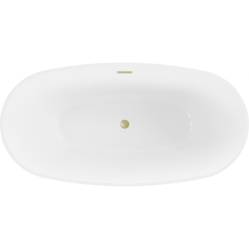 Mexen Eris freestanding bath 170 x 80 cm, white/black, gold brushed overflow - 53441708075-55