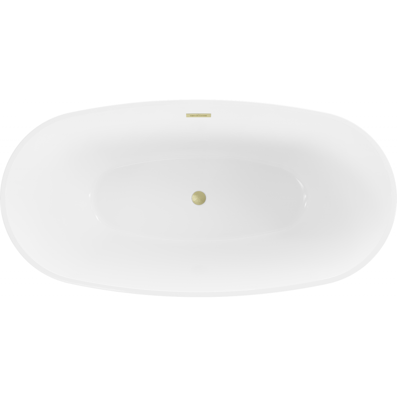 Mexen Eris freestanding bathtub 170 x 80 cm, white/black, brushed gold overflow - 53441708075-55