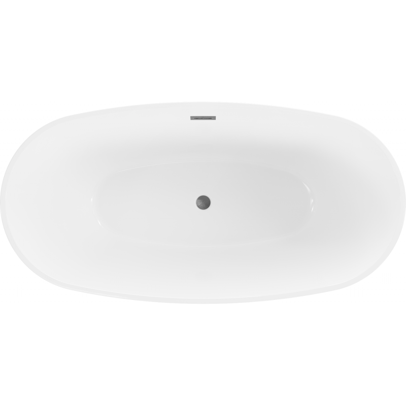 Mexen Eris freestanding bathtub 170 x 80 cm, white/black, brushed gun gray overflow - 53441708075-66