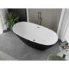 Mexen Eris freestanding bathtub 170 x 80 cm, white/black, brushed gun gray overflow - 53441708075-66