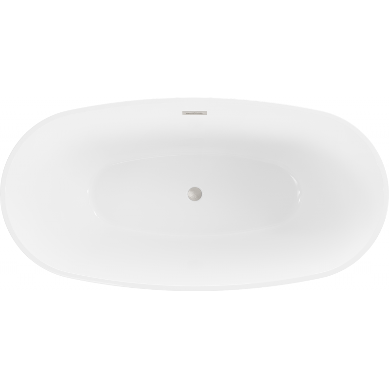 Mexen Eris freestanding bathtub 170 x 80 cm, white/black, brushed nickel overflow - 53441708075-97