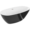 Mexen Eris freestanding bathtub 170 x 80 cm, white/black, brushed nickel overflow - 53441708075-97