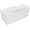 Mexen Mia freestanding left corner bathtub 180 x 80 cm, white, brushed gold overflow - 52691808000L-55