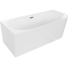 Mexen Mia freestanding left corner bathtub 180 x 80 cm, white, brushed gun gray overflow - 52691808000L-66