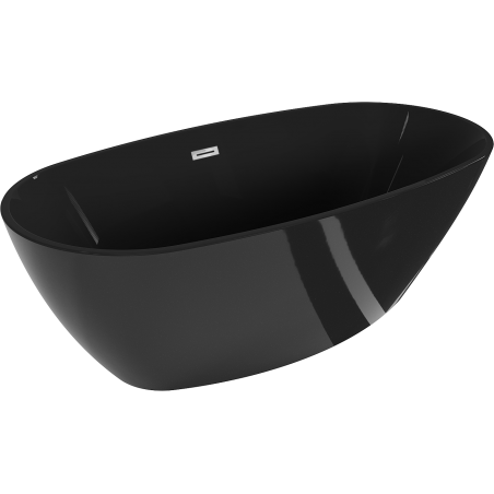 Mexen Eris freestanding bathtub 170 x 80 cm, black, chrome overflow - 53441708070-01