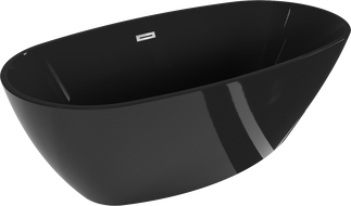 Mexen Eris free-standing bath 170 x 80 cm, black, chrome overflow - 53441708070-01