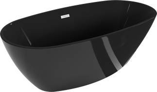Mexen Eris freestanding bath 170 x 80 cm, black, white overflow - 53441708070-20