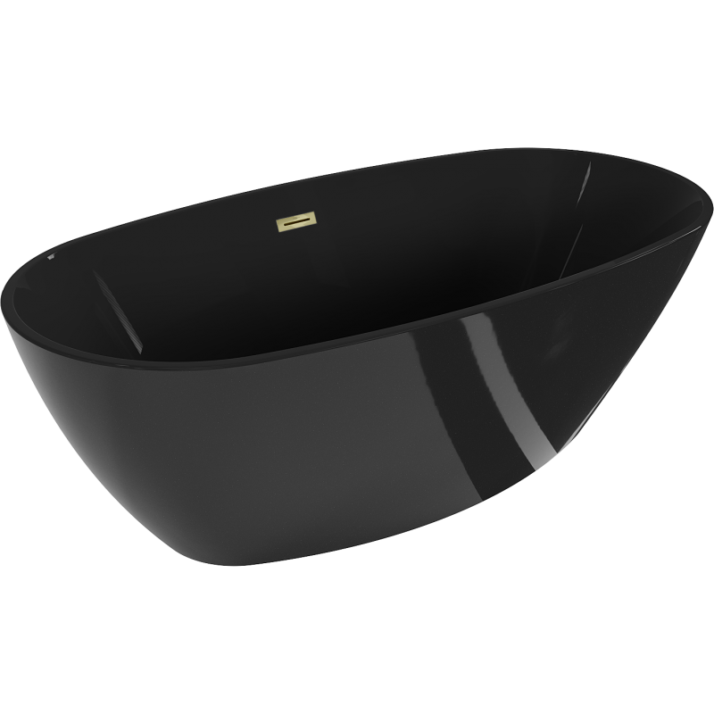 Mexen Eris freestanding bathtub 170 x 80 cm, black, gold overflow - 53441708070-50