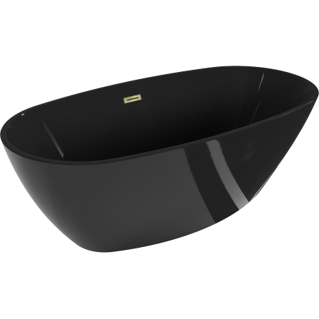 Mexen Eris freestanding bath 170 x 80 cm, black, overflow gold - 53441708070-50