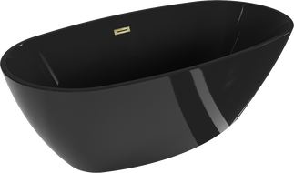 Mexen Eris freestanding bathtub 170 x 80 cm, black, overflow gold - 53441708070-50