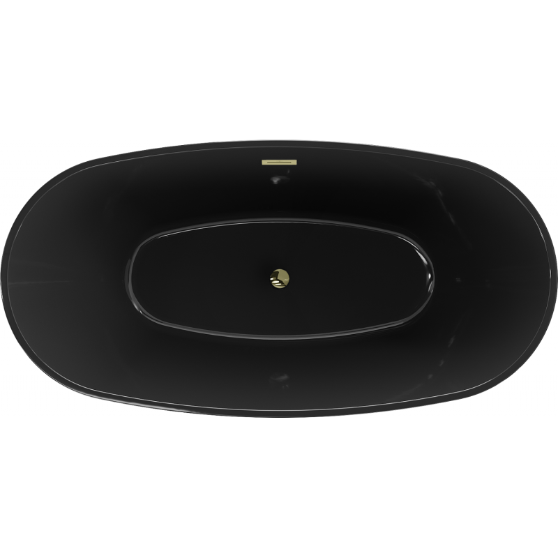 Mexen Eris freestanding bath 170 x 80 cm, black, overflow gold - 53441708070-50