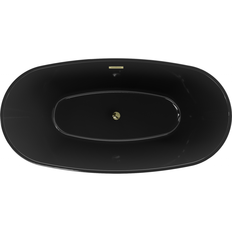 Mexen Eris freestanding bathtub 170 x 80 cm, black, gold overflow - 53441708070-50