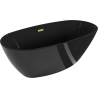 Mexen Eris freestanding bathtub 67 x 31 inches, black, overflow brushed gold - 53441708070-55