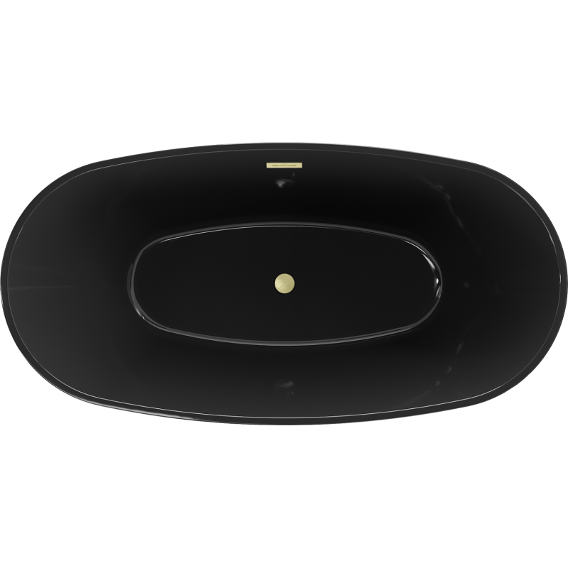 Mexen Eris freestanding bath 170 x 80 cm, black, brushed gold overflow - 53441708070-55