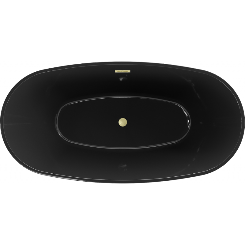 Mexen Eris freestanding bathtub 170 x 80 cm, black, brushed gold overflow - 53441708070-55