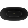 Mexen Eris freestanding bathtub 67 x 31 inches, black, overflow brushed gold - 53441708070-55