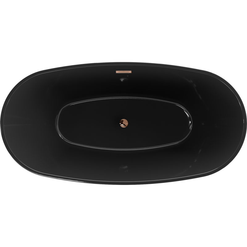Mexen Eris freestanding bathtub 170 x 80 cm, black, overflow rose gold - 53441708070-60