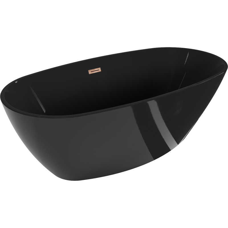Mexen Eris freestanding bathtub 170 x 80 cm, black, overflow rose gold - 53441708070-60