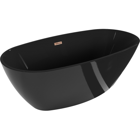 Mexen Eris freestanding bathtub 67 x 31 inches, black, with rose gold overflow - 53441708070-60