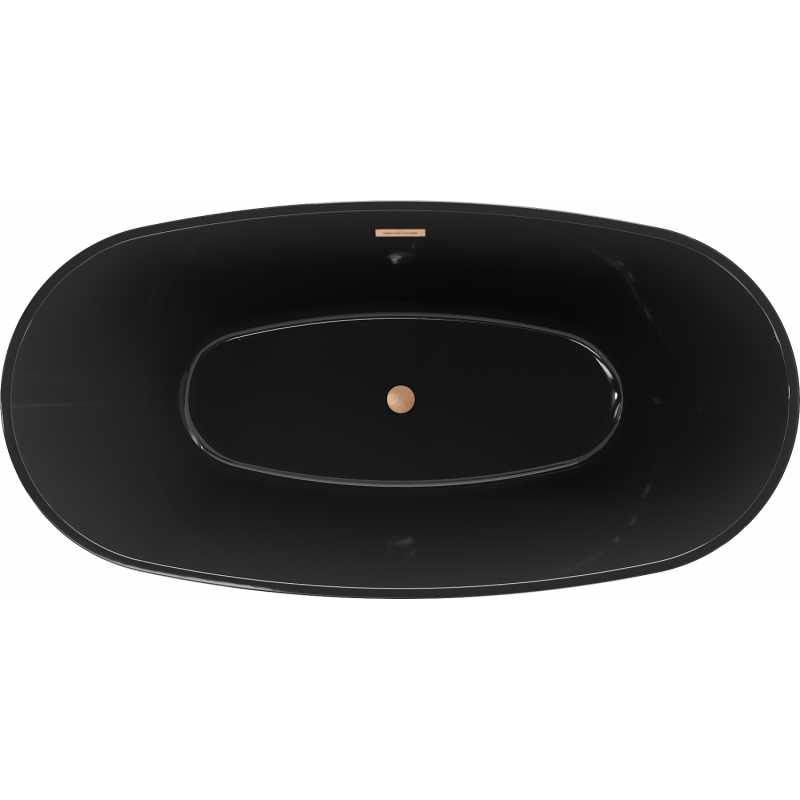 Mexen Eris freestanding bath 170 x 80 cm, black, brushed copper overflow - 53441708070-65