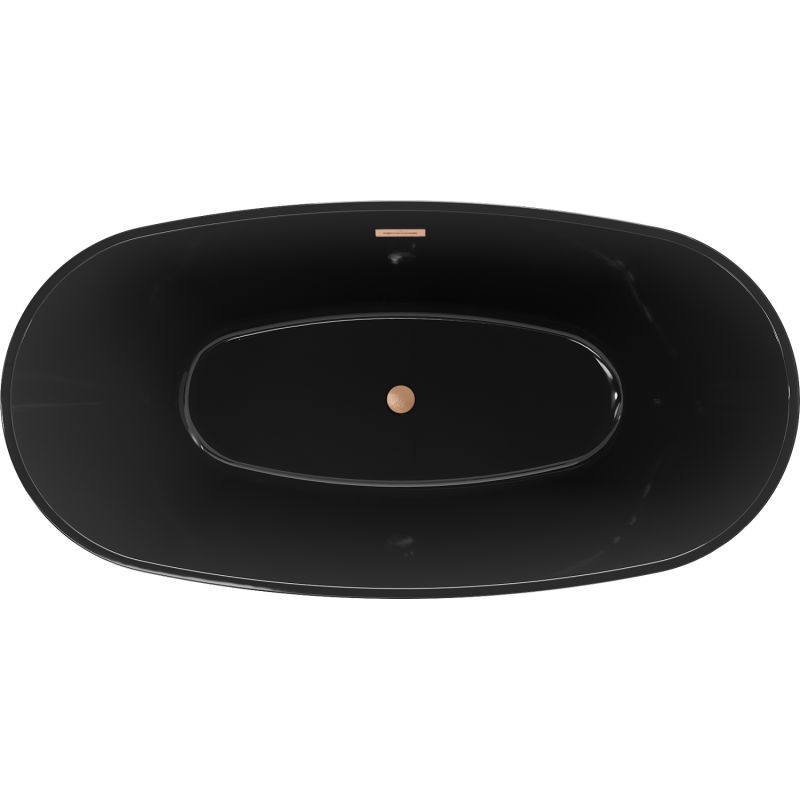 Mexen Eris freestanding bathtub 170 x 80 cm, black, brushed copper overflow - 53441708070-65