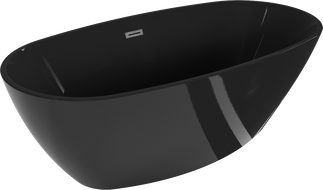 Mexen Eris freestanding bathtub 67 x 31 inches, black, brushed gun gray overflow - 53441708070-66