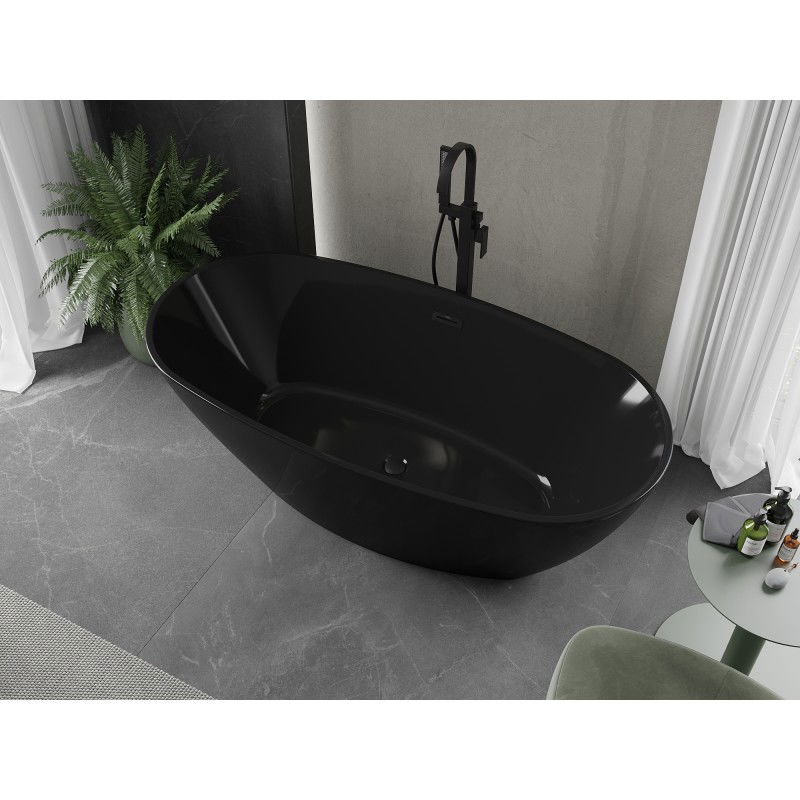 Mexen Eris freestanding bath 170 x 80 cm, black, black overflow - 53441708070-70