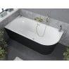 Mexen Mia free-standing corner bathtub left 180 x 80 cm, white/black, gold overflow - 52691808075L-50