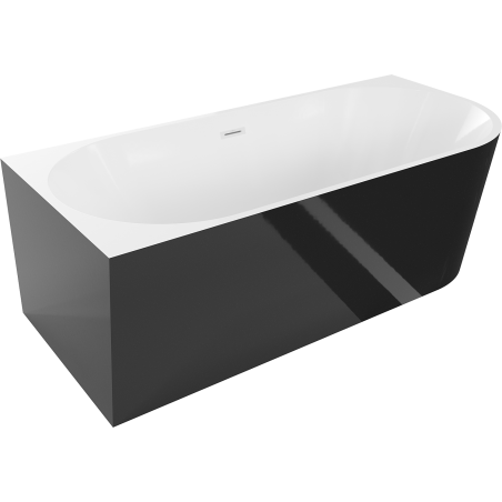 Mexen Mia freestanding corner bathtub left 180 x 80 cm, white/black, white overflow - 52691808075L-20