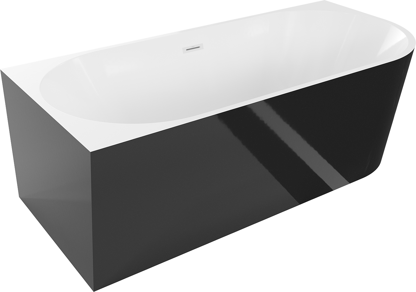 Mexen Mia free-standing left corner bathtub 180 x 80 cm, white/black, white overflow - 52691808075L-20