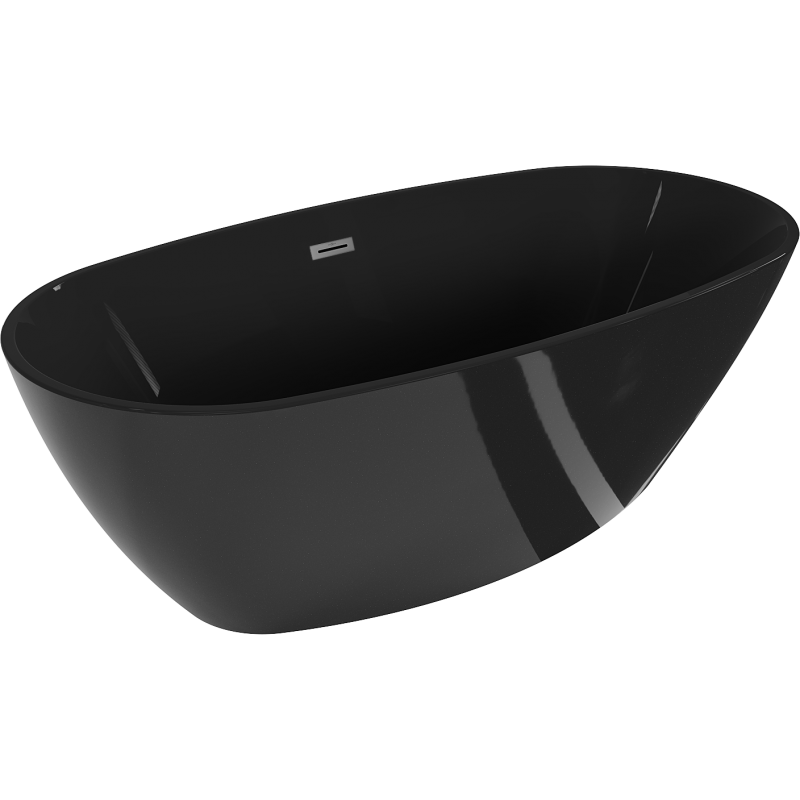 Mexen Eris freestanding bathtub 170 x 80 cm, black, gun metal overflow - 53441708070-95