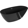Mexen Eris freestanding bathtub 67 x 31 inches, black, gun metal overflow - 53441708070-95