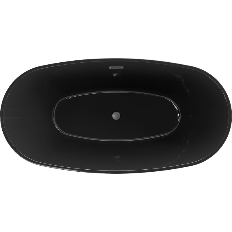 Mexen Eris freestanding bathtub 170 x 80 cm, black, gun metal overflow - 53441708070-95