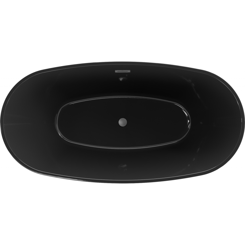 Mexen Eris freestanding bathtub 170 x 80 cm, black, overflow gun metal - 53441708070-95