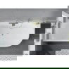 Mexen Mia freestanding corner bathtub left 180 x 80 cm, white/black, brushed gold overflow - 52691808075L-55